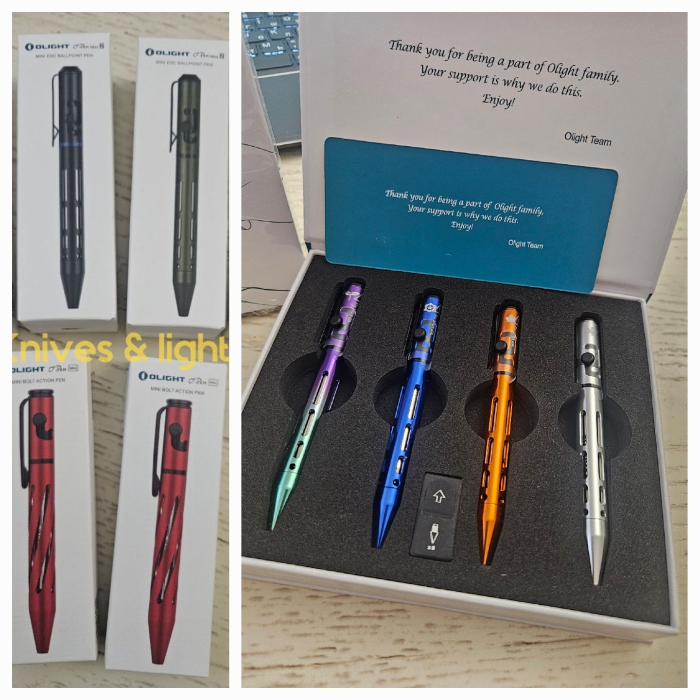 Olight O'pen Mini, Mini2, Seasons set lim.ed., EDC ручки, стержні
