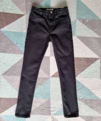 R. 134 H&M czarne jeansy spodnie rurki z regulacją Skinny Fit