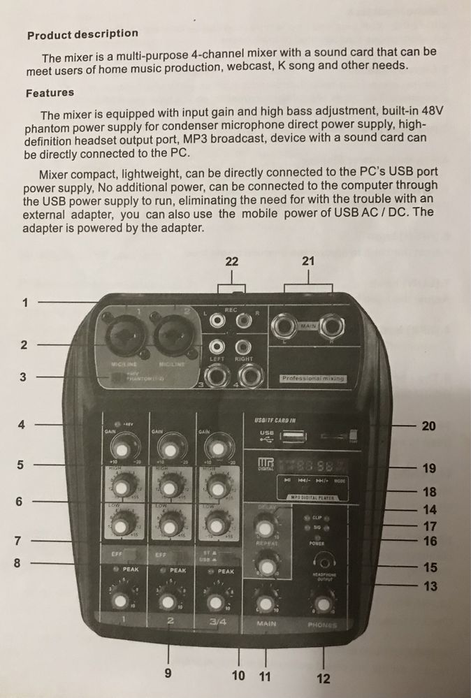 USB Mixer , микшерный пульт для ПК