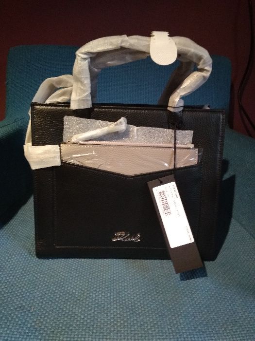 Karl Lagerfeld POCKET SMALL TOTE - nowa torebka torba skóra skórzana