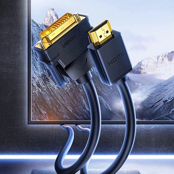 Kabel Ugreen HD106 DVI 24+1 pin / HDMI FHD 60Hz 1.5m - czarny (11150)