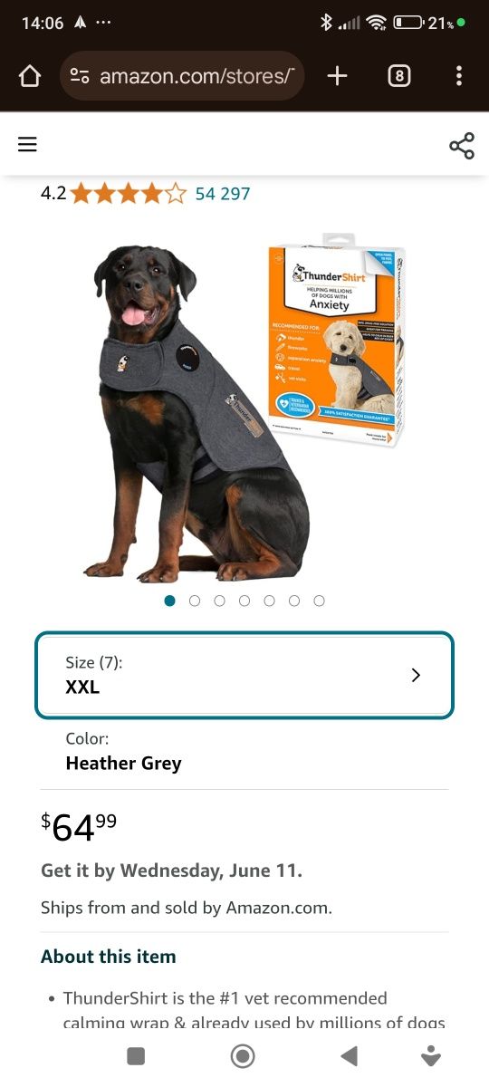 Colete relaxante anti stress para cão