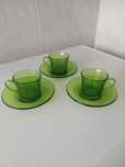 Conjunto de 3 chávenas de café e pires