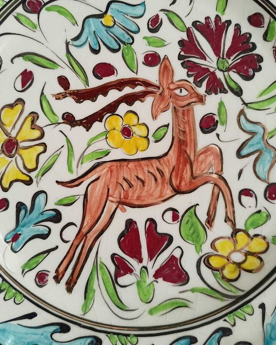 Talerz do zawieszenia Grecja Złocony 24 K Dekoracyjny talerz ścienny