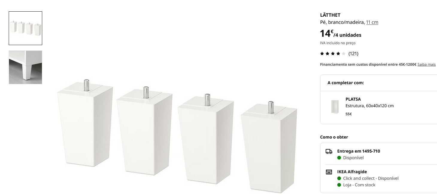 Móvel IKEA PLATSA Estrutura, branco, 80x55x40 cm
