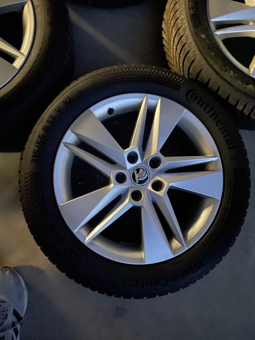 Koła felgi Skoda superb Vw zima 17 cali 5x112 opony 2023 rok passat