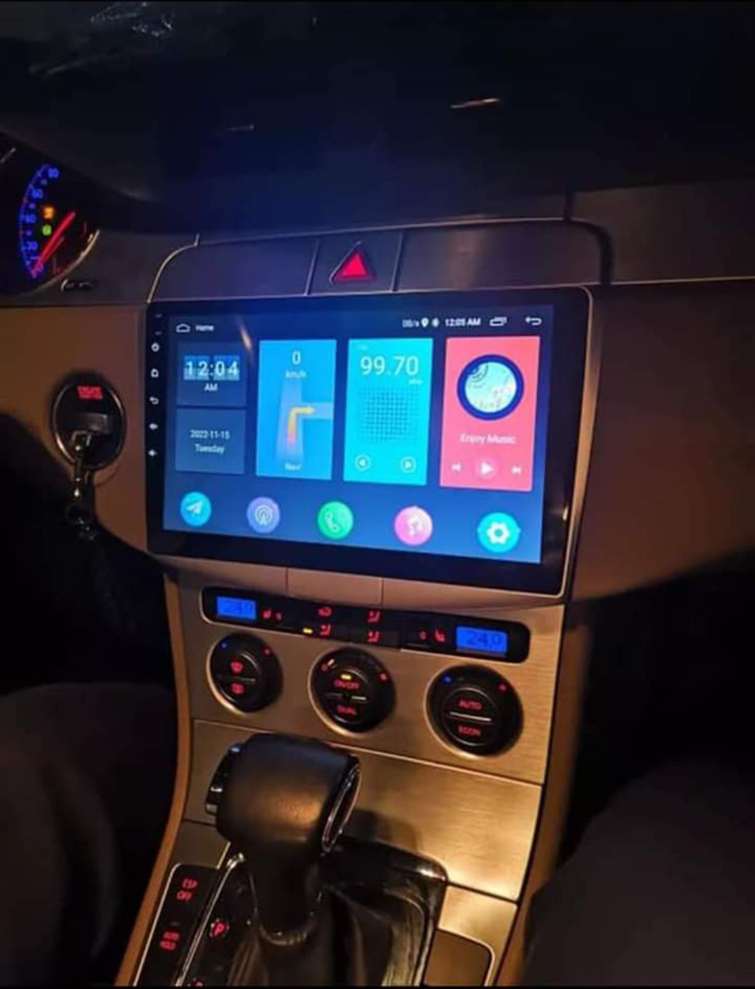 Rádio Android 12 com GPS Volkswagen Passat B6 B7 (Novo)