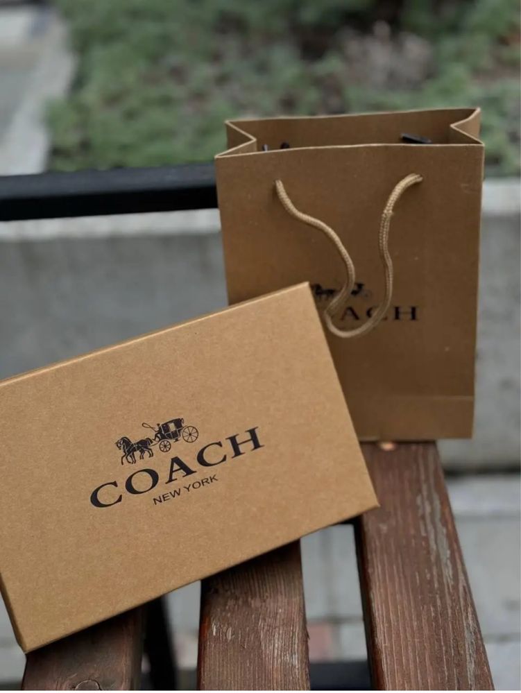 Чоловічий подарунковий набір coach ремінь з двома пряжками