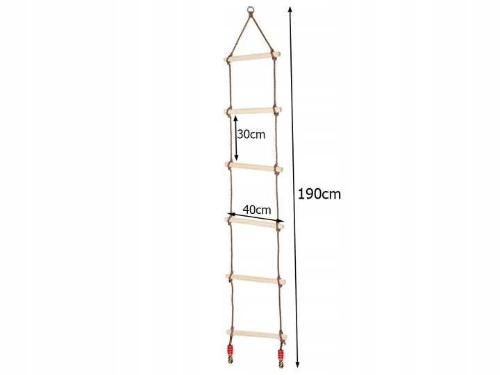 Drabinka Gimnastyczna huśtawka Sznurowa Ogrodowa Dla Dzieci lina 150cm