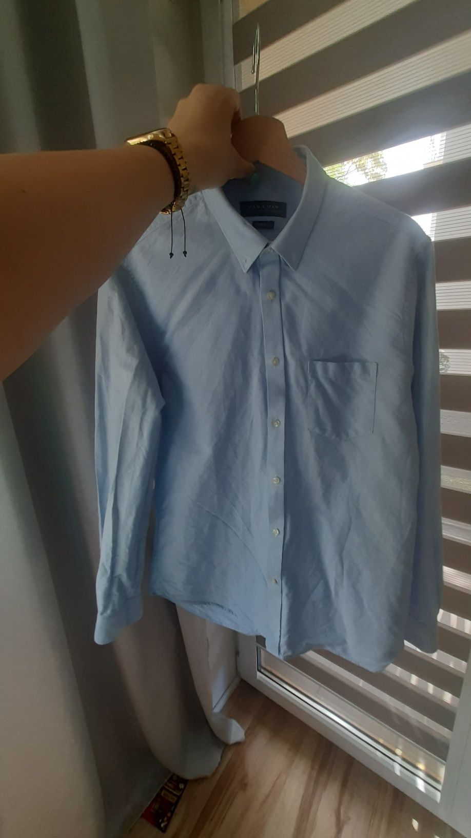 Koszula błękitna zara slim fit L
