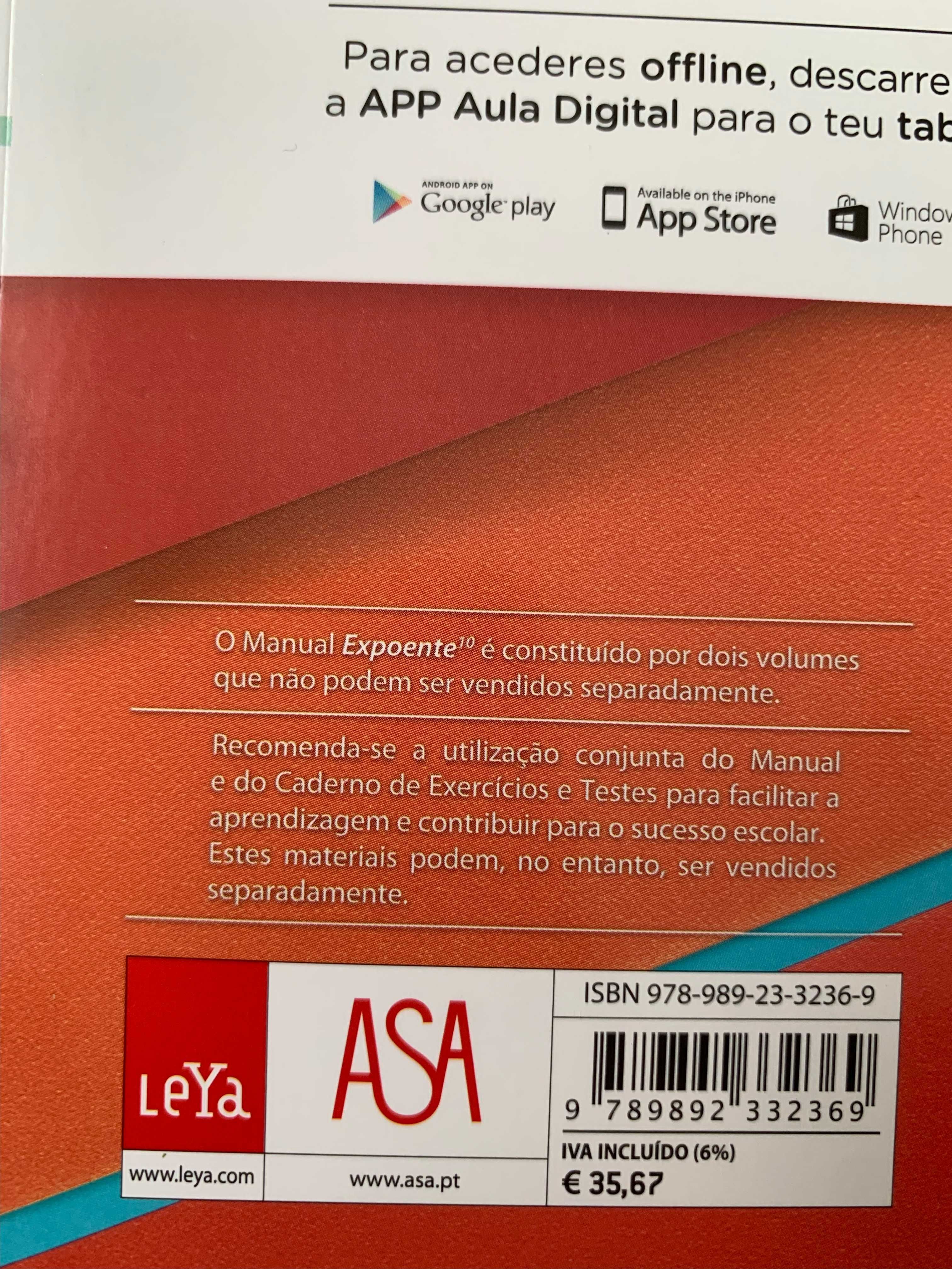 Manuais e caderno de atividades- matematica 10ano- Expoente 10