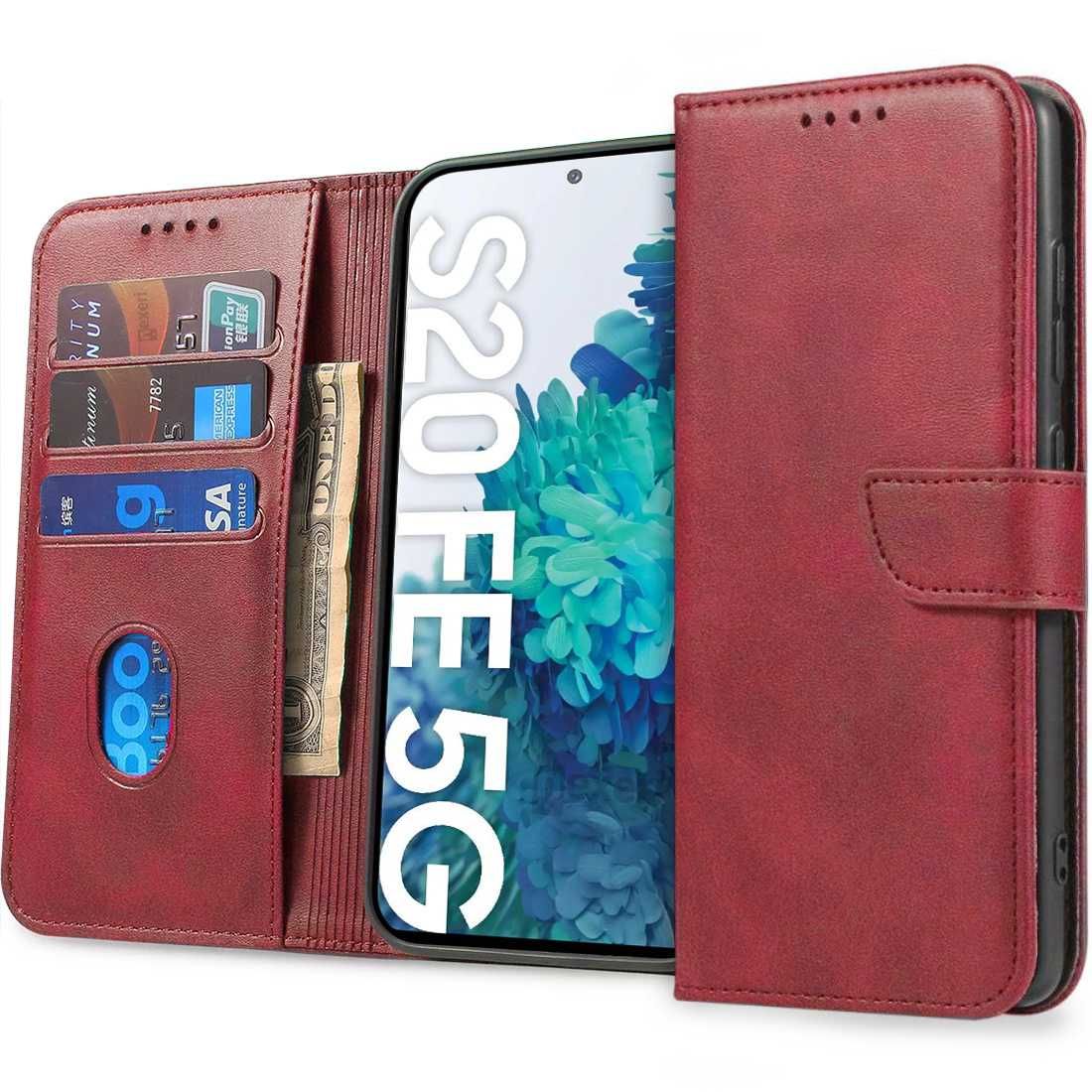 Etui Book Wallet Czerwone do Samsung Galaxy S20 FE + Szkło