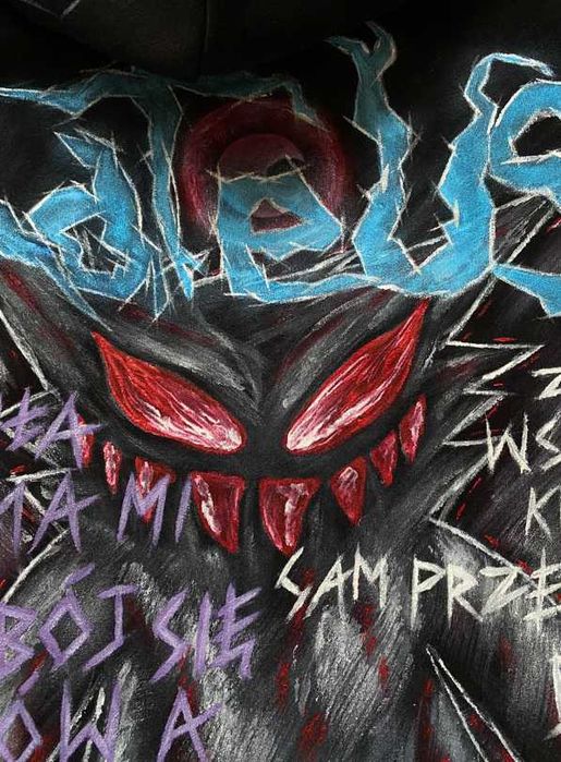 NOWA czarna bluza z kapturem i kieszenią H&M L elementy GUGU Szpaku