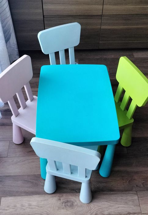 Stolik + 4 krzesła Ikea Mammut
