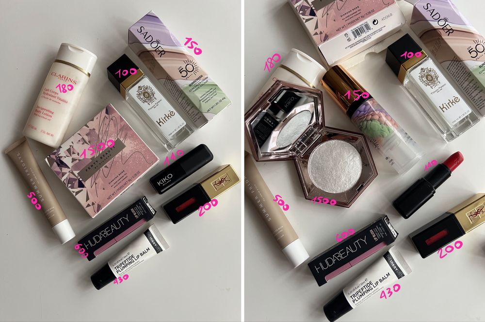 Лот косметики Lancome, Rhode, Charlotte Tilbury, Clarins, Denona