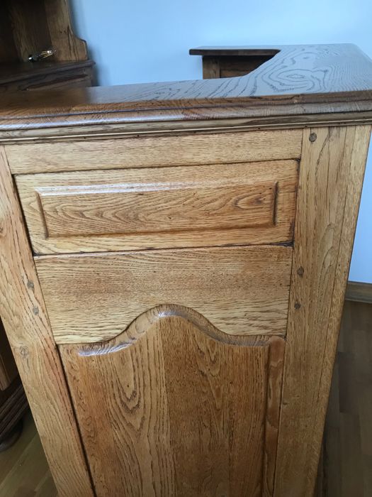 Bufet, bar lity dąb Fabryka Ludwik Styl-kolekcja z ornamentem dębowym