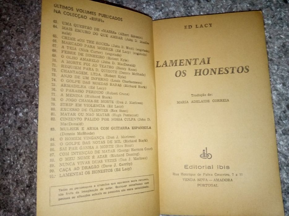 Livro ed lacy-lamentai os honestos