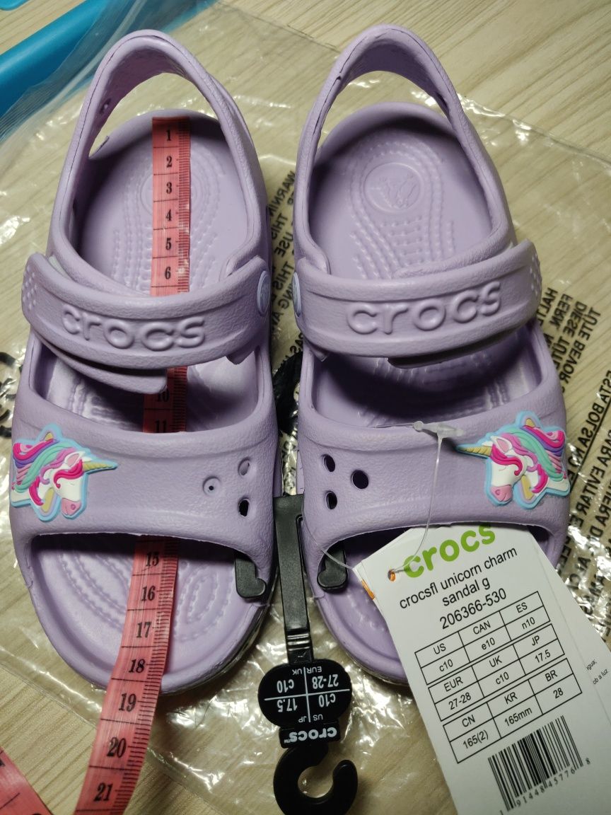 Оригинал сандалии Крокс C10 C11 27-29 Crocs Fun Lab Unicorn Charm Sand