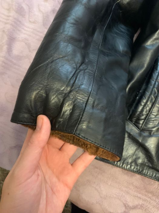 Чоловіча дублянка шкіряна 46 розмір