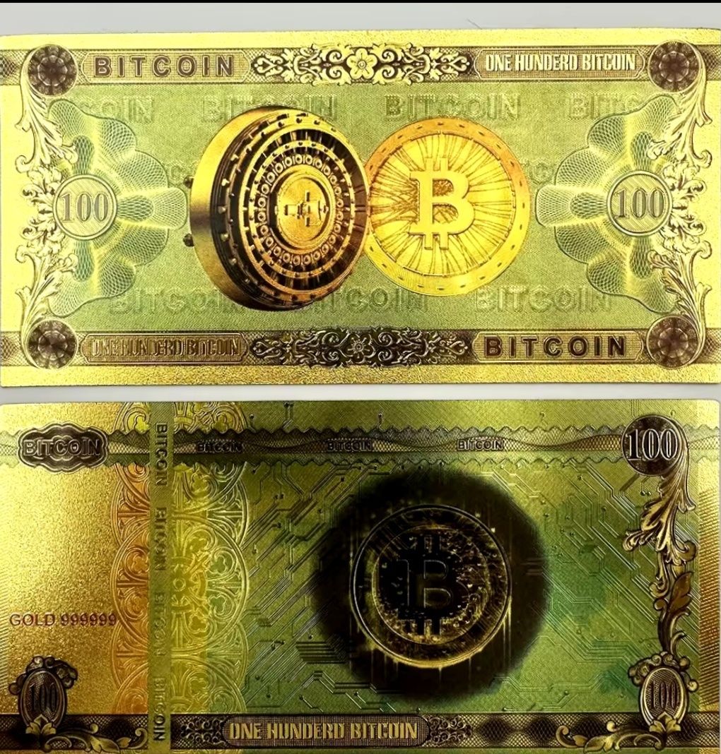 Биткоин.  Купюра биткоин .   монета Биткоин Bitcoin подарок