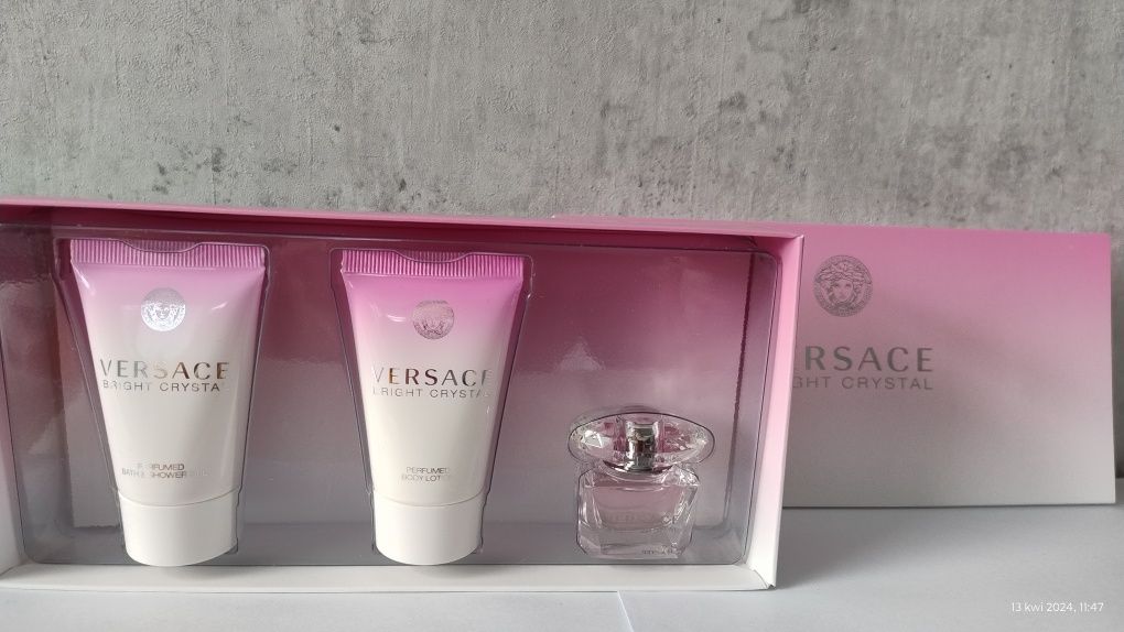 Nowy Zestaw Versace Bright Crystal perfum balsam żel