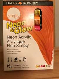 Zestaw farb akrylowych Daler Rowney Simply Neon & Glow 6x12ml