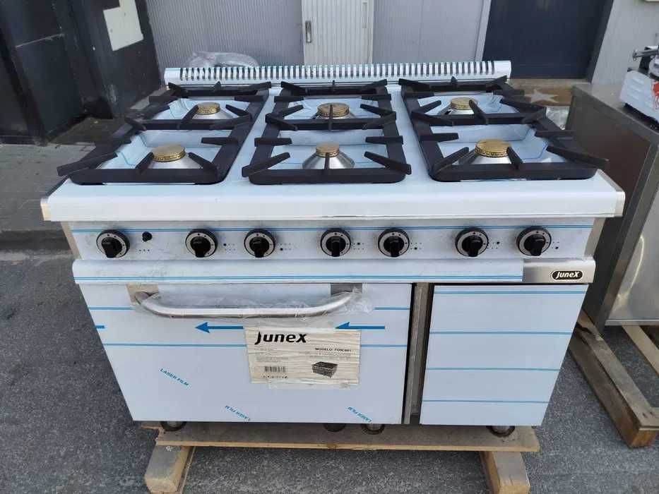 Fogão a Gás de 6 Bocas + Forno + Armário - JUNEX - NOVO