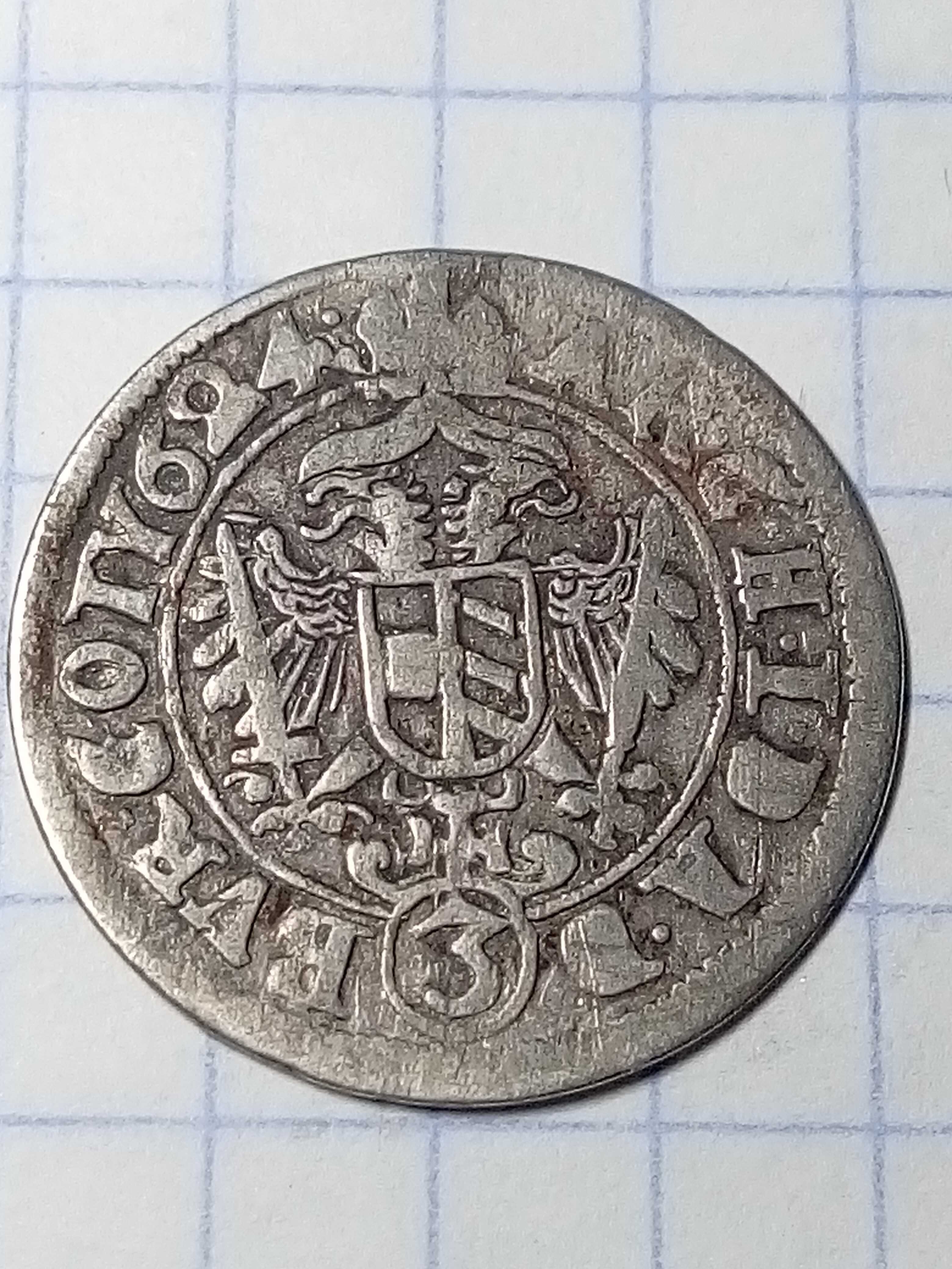 3 крейцера Австрия 1624 г (Вена)