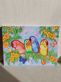 Картини декоративні 30×40 Яскраві папуги картина декор для дому