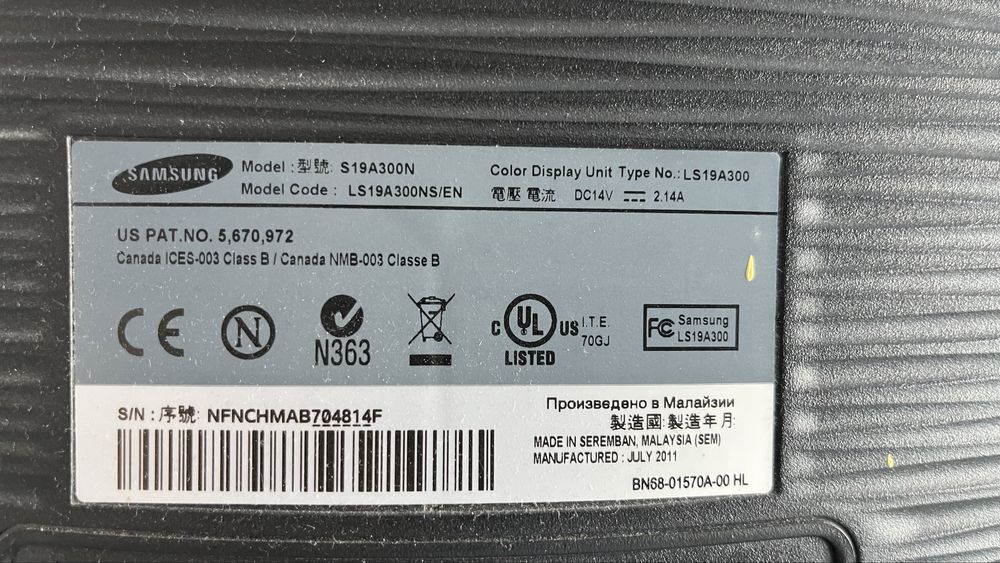 Monitor Samsung 19”