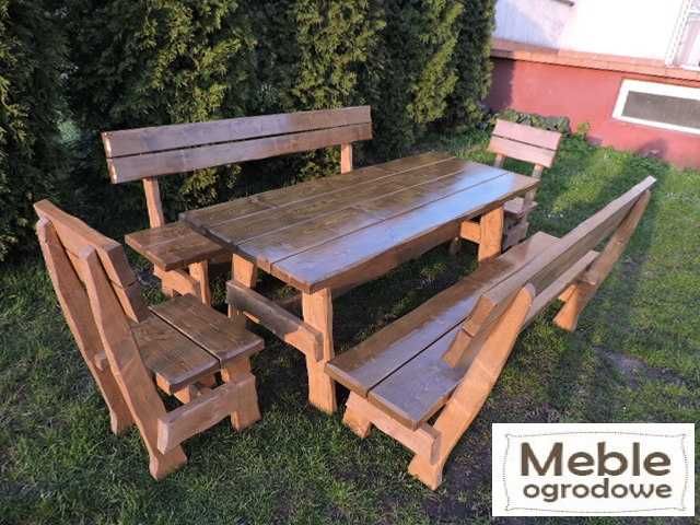 Zestaw Mebli Ogrodowych Drewniany Solidny Producent Stół Krzesła Ławki