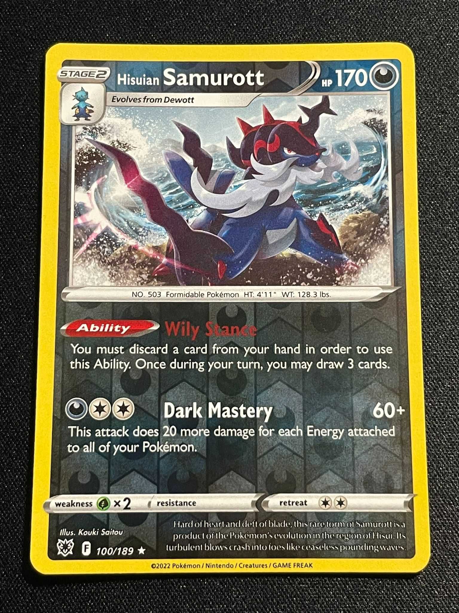 Carta Pokémon Hisuian Samurott 100/189 Astral Radiance