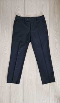 Granatowe spodnie garniturowe w kant F&F, rozmiar 34/31