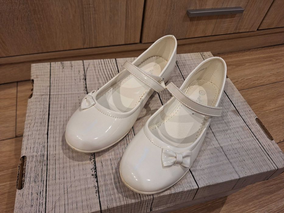 Buty buciki białe 35 komunijne