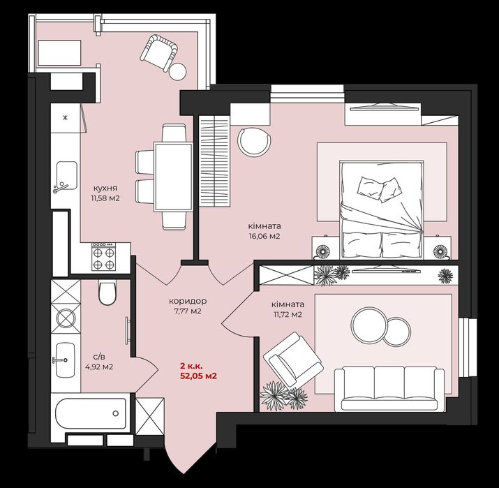 Квартира яка чекає саме на тебе 52м2 затишку та комфорту