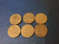 Monety 20 centu litewskie 6szt