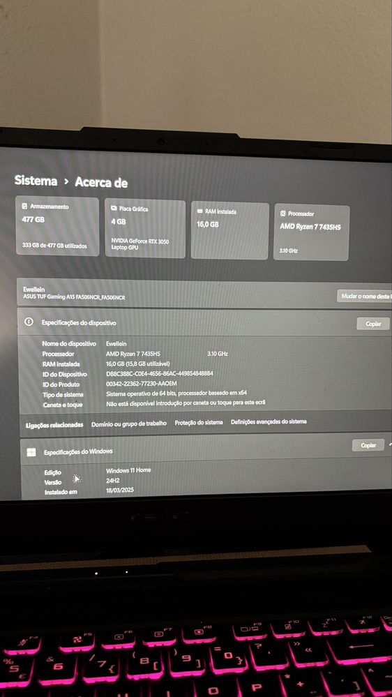 Asus Tuf gaming A15