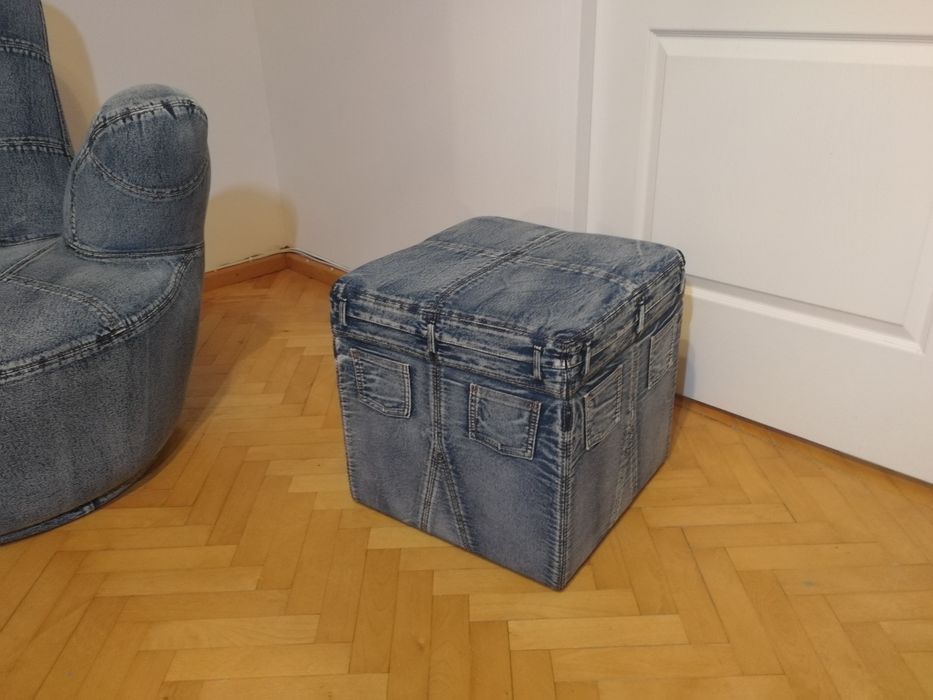 Pufa jeansowa szeroka wygodna