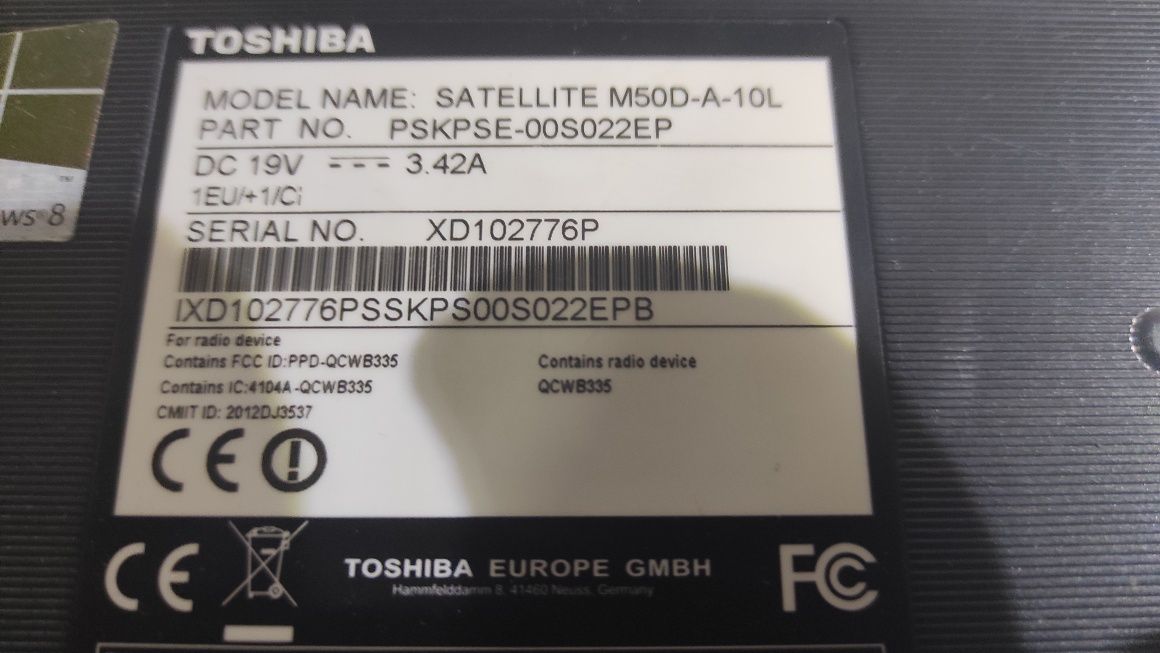 Toshiba M50D-A para peças