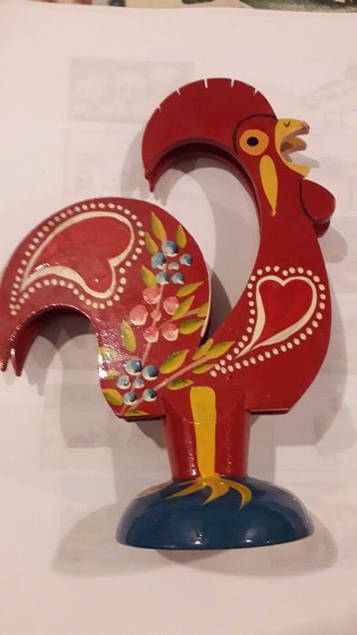 Galo de Barcelos em madeira - porta guardanapos