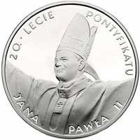 1998r 10 zł, 20-lecie pontyfikatu Jana Pawła II