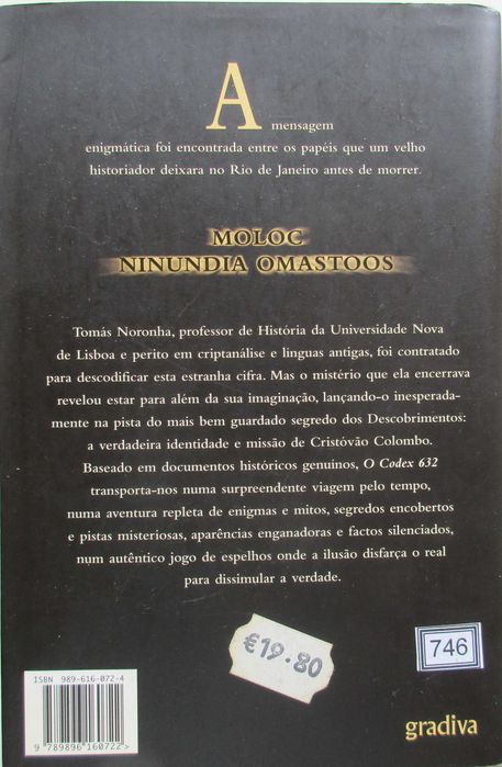 José Rodrigues dos Santos - - - O Codex 632 - - - - - Livro