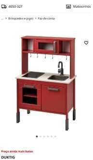 Cozinha criança IKEA Madeira - vermelha