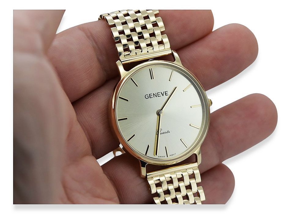 Złoty zegarek męski 14k 585 Geneve mw004y&mbw005y-P