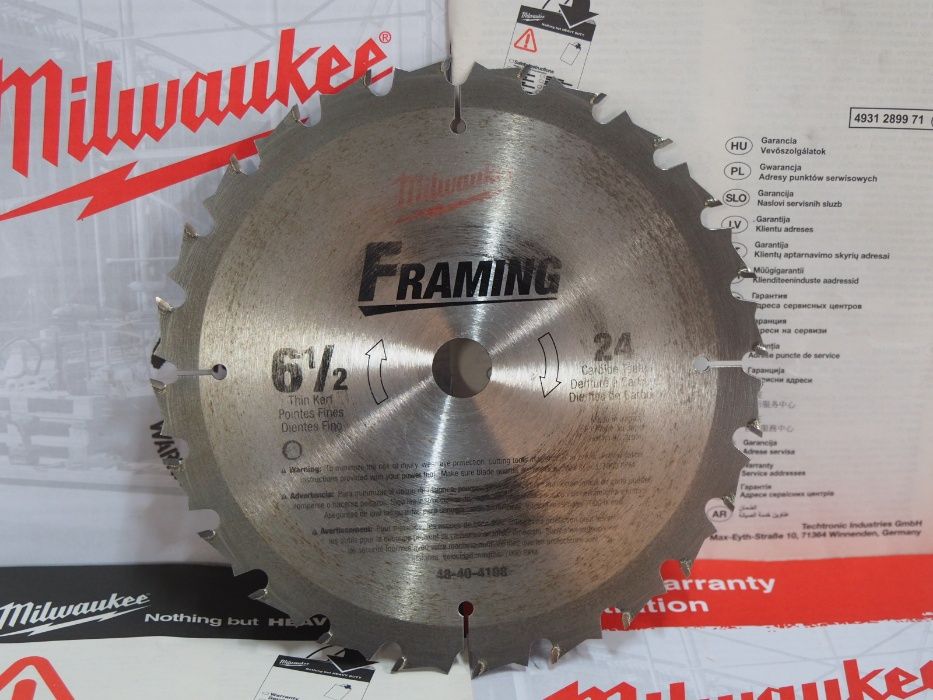 MILWAUKEE tarcza 165x16mm pila pilarka 24z dewalt