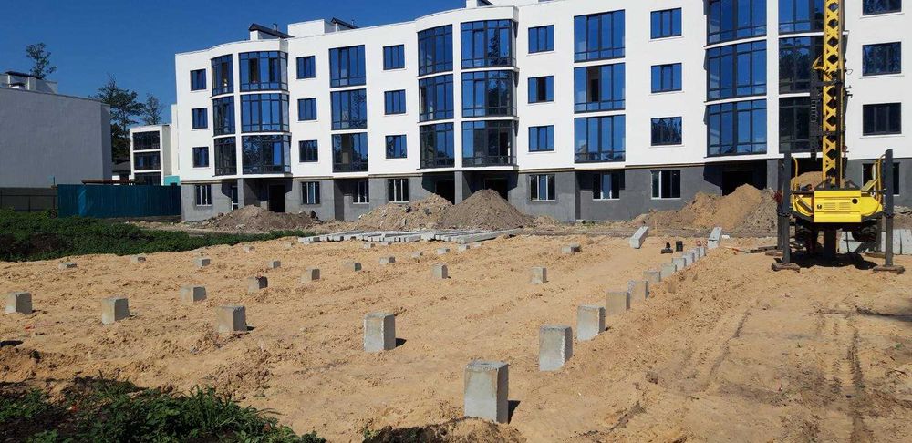 Фундамент для Модульних, Каркасних, Будинків з цегли, Забивка свай