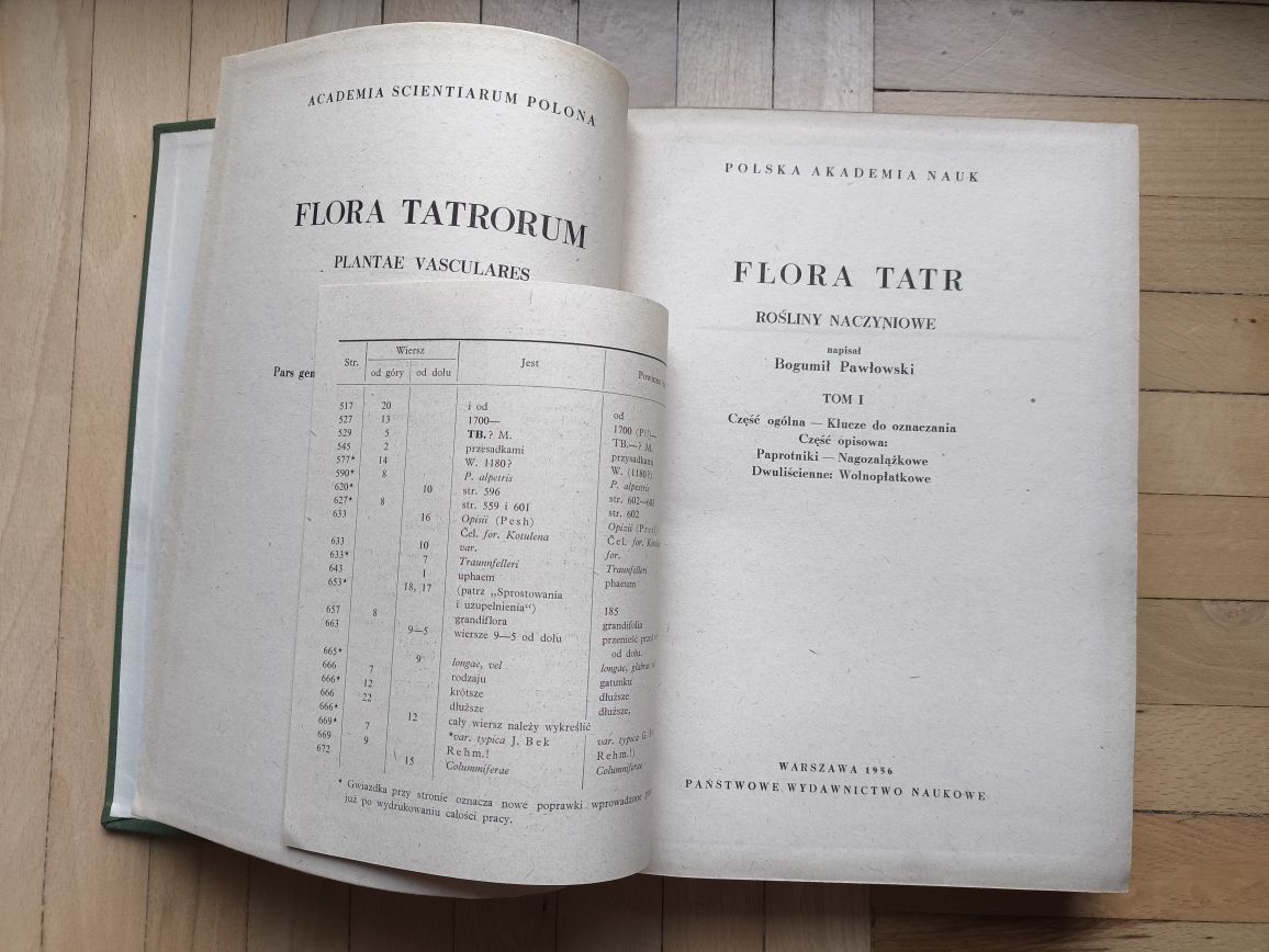 Bogumił Pawłowski Flora Tatr tom I Rośliny naczyniowe PWN 1956
