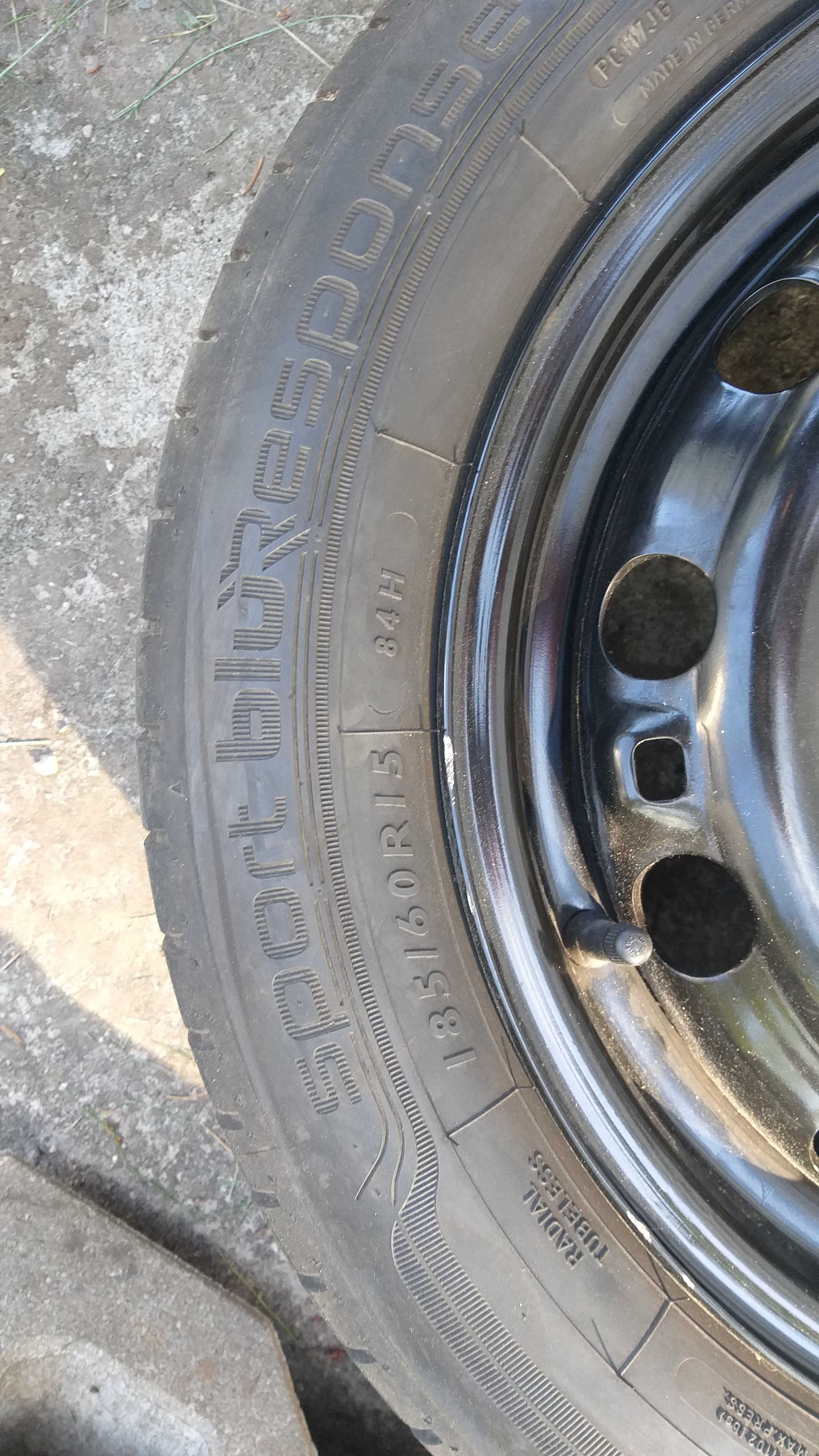 Koło zapasowe opona Dunlop 185/60 R15, felga 6jx15 ET38 tanio 2021