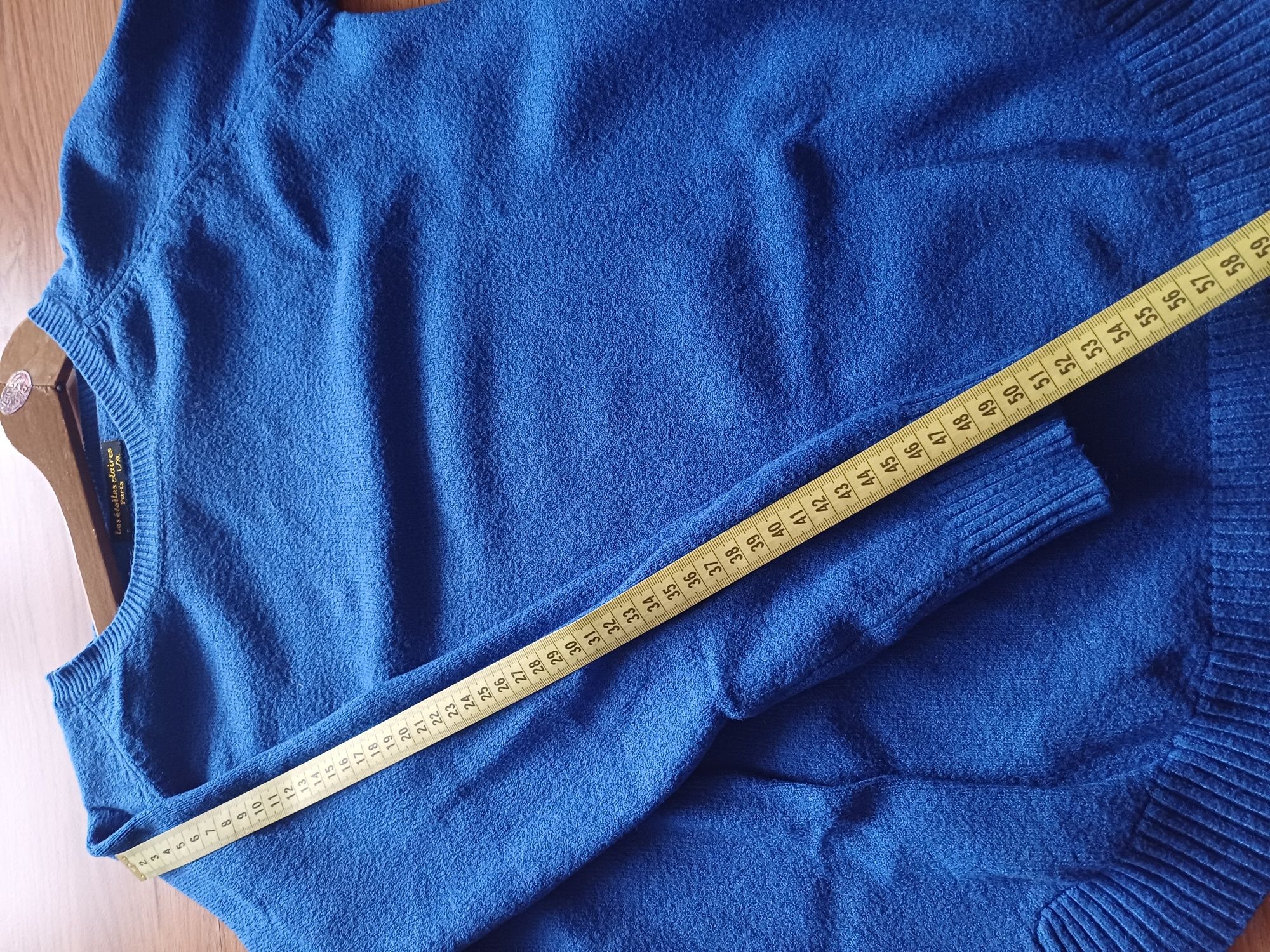 Niebieski sweter wełniany, rozmiar 36/38