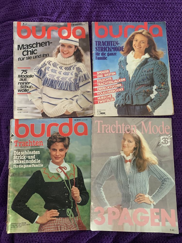 Czasopisma burda 1980, 1981, 1982 trachten mode